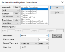 Rechenzeile und Ergebnis formatieren