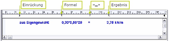 Besonderheiten bei Rechenzeilen