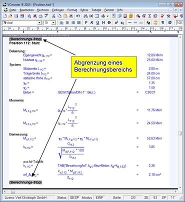Abgrenzen von Bereichen