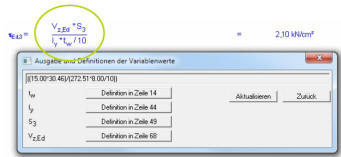 Überprüfen von Werten einer Rechenzeile