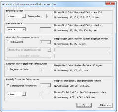Seitennummern einstellen
