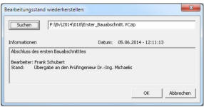 Bearbeitungsstände sichern